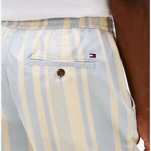 NWT Tommy Hilfiger Beige and Light Blue Striped Shorts